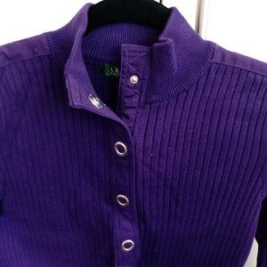Lauren by Ralph Lauren sweater with mock neck and snaps